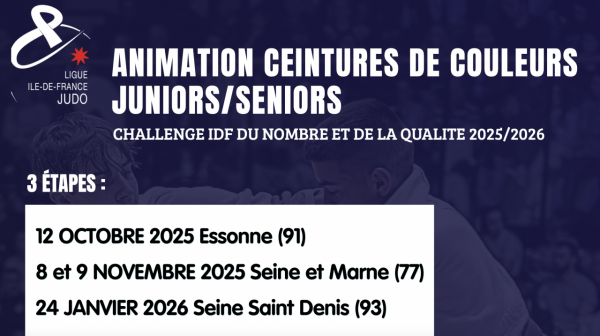 ANIMATION CEINTURES DE COULEURS  JUNIORS/SENIORS